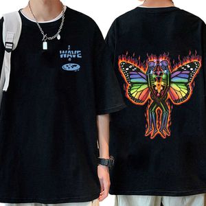 Men's T-Shirts Skeleton Thermal Imaging T-shirts Butterfly Graphic T Shirt Men Women Horror Skull Gothic Tee Shirt Oversized Hip Hop Streetwear L230222