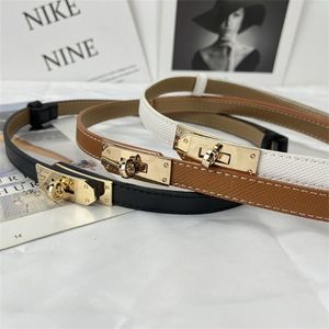 Mens Designer Belts Luxury Women Belt Elegant Delicate Fashion Thin Solid Color Cintura Cirka 18 mm bredd utomhus damer distinkt klänningsläderbälte