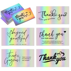 Inne imprezy imprezowe 50PCS wiele stylów Laser Karty z podziękowaniami za wspieranie mojego zamówienia na małe zamówienie Zakup Zakup dzięki Greeting Card 230221