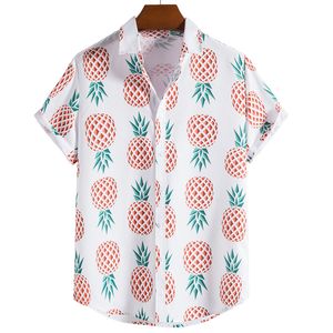 Camisas casuais masculinas Hawaiian 3D Lemon Prinha curta Manga curta Festas de férias de praia seca de praia Grande camisa 230221