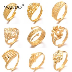 Bandringe 10 Stil Einzigartige Persönlichkeit Blume Gold Farbe Ring Afrikanische Hochzeit Abend Party Luxus Freundin Schmuck Geschenke R63