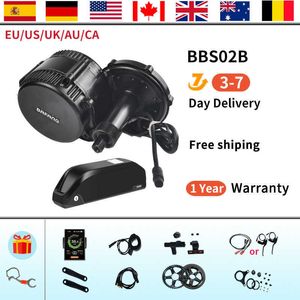 Bafang Mid Drive Motor 750W 48V Elektrik Bisiklet Dönüşüm Kiti BBS02B BBS02 EBIKE GÜÇLÜ 52V 20AH 18650 Lityum Pil