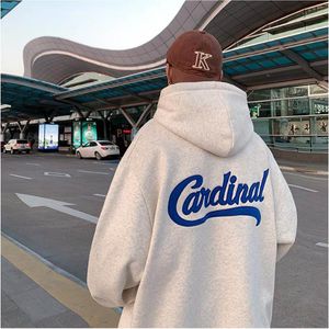 Mens Hoodies Sweatshirts Kore Moda Kış Harajuku Mektup Baskı Büyük Boy Krop Hip Hop Uzun Kollu Kapşonlu Sokak Giyim 230222