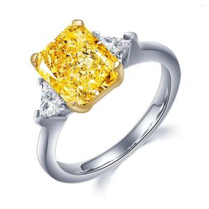 Cluster Rings Pirmiana S925 Silver 3.0ct Strålande skärning Simulerat Diamond Wedding Engagement Women Fashion Jewelry