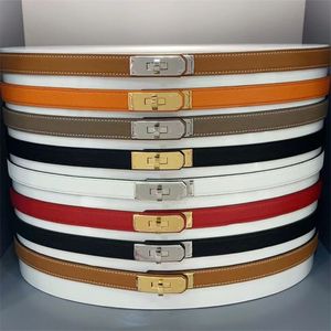 Men designer leather belt women luxury belts mini plated gold lock catch multi colors trendy cintura usual exquisite trendy about 18mm wide designer belts