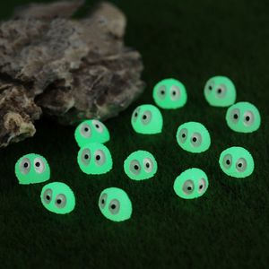 Decorative Objects Figurines 50Pcs Luminous Mini Resin Elves Dust Balls Figures for Fairy Garden Potted Decor Micro Ornaments Gnome Briquettes Miniature 230210