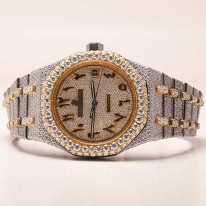 Wristwatches 2023new arrival brand iced out high quality luxury gold sier original customized hip hop men Diam ond diamond wrist watchEYCN