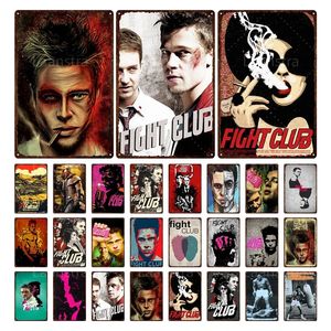 Fight Club art painting Classic Movie Metal Plaque Vintage Poster Wall Decor Iron Painting Tin Sign Decoration Painting For Decorating Home Size 30X20cm w02
