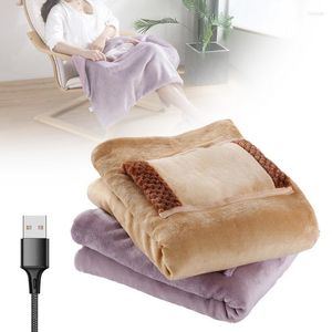 Blankets Electric Plush 5v Soft Thicker Heating Bed Warmer Winter Fleece Blanket Washable Thermostat USb Charging Car Mattress