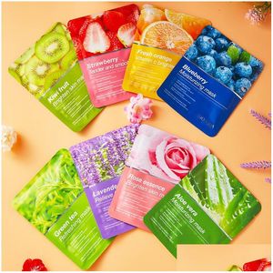 Andere Hautpflege-Tools Bioaqua Natürliche Pflanzenfrüchte Gesichtsmasken Deep Nourish Brighten Moisturizing Beauty Face Sheet Mask Drop Deliv DHE23