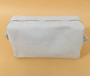 Cosmetic Bags 3pcs DIY Bag Women Canvas Plain Blank Large Capacity Protable Gold Zipper Wash Tolitery Beige Black