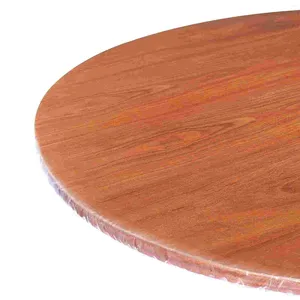 Masa bezi Yuvarlak masa örtüsü kapak koruyucu takılı elastik PVC net görev ağır kalın bant şeffaf daire