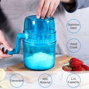 Abrasive Brushes Portable Manual Ice Crusher Shape Hand Crank Shaved Machine Kitchen Bar Blenders Fun Drinks Tools 230222