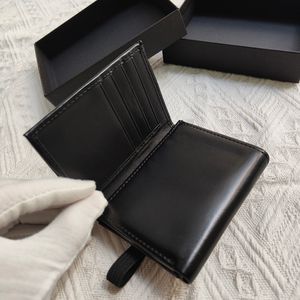 man credit wallet fashion designer cardholder luxury brand purse leather cord clasp thin Purse portfolio comes with box252B