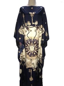 Abbigliamento etnico Taglie forti Abito estivo in caftano di seta da donna stampato europeo Dashiki Sexy Beach Boho Maxi abiti africani da donna