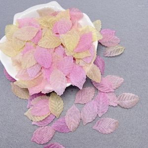 Decorative Flowers 100/300/500Pc 28 16mm Simulated Leaves Embossed Mint Colorful Petals Artificial Silk Decor Party Making Craft DIY