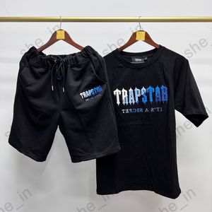 Мужские модные короткие спортивные костюмы повседневные шорты T Рубашки Трапстар Trapstar Женская вышивка полотенца