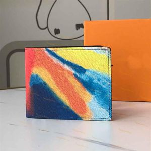 2021 Nyaste Stlye Designer Wallet M￤n och kvinnor Multicolor Kort pl￥nb￶cker H￶gkvalitativ Vintage Canvas Leather Card Holder Fashion L308m