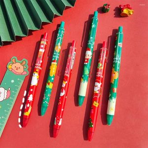 2pcs Gifts Deer Merry Christmas Home Decor Santa Claus Ballpoint Pen Xmas Tree Stationery Gel Pens School Supplies