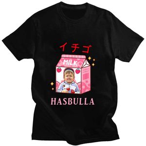 Męskie koszulki HASBULLA Fighting Meme Mini Khabib Blogger Nowy słodki karton mleczny Printon Printsummer krótkie rękawowe luźne luźne shirt wód proste L230222