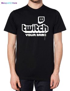 T-shirt da uomo Personalizzate Twitch Tv Gaming T-Shirt da uomo Huikoo Alta qualità 100% cotone Stream Live Viral Fans Tee Unisex Festa del papà Regalo per bambini 022223H