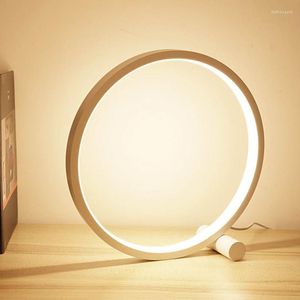 Lampade da tavolo Lampada a LED Touch Sensitive Dimmerabile Scrivania Camera da letto Circolare USB Comodino Decor Luci notturne