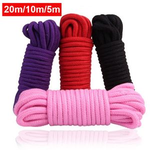 Bondage 5m 10m 20m corda de algodão Feminino Produtos de sexo adulto escravos BDSM Games Soft Buscing Roleplaying Toy 230222