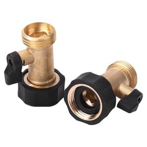 Equipamentos de rega 2pcs Mangueira de água Splitter Quick Connect Connect 3/4 polegadas de bronze Conector de jardim de válvula com 8 arruelas de borracha