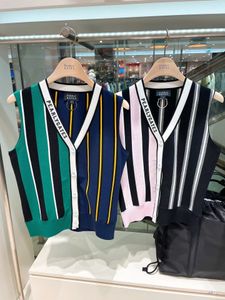 Utomhus Tshirts Spring Autumn Golf Sticked Vest for Women Ladies Wear Stripe Fashion Sports Apparel Top Stretch Knitwear 230222