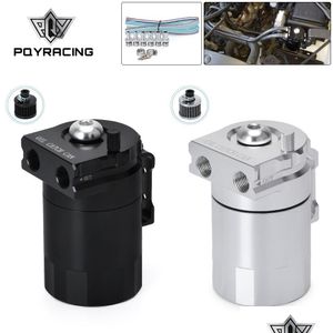 Fuel Tank Baffled Aluminum Oil Catch Can Reservoir / With Filter Universal Black Silver Pqytk64 Drop Delivery Automobiles Motorcycl Dhcns