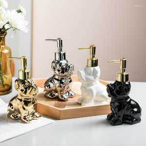 Badzubehör-Set, Shar Pei, Shar-Pei, nordisch, schlicht, modern, Handdesinfektionsmittel, Flasche, Duschgel, Toilette, Keramik