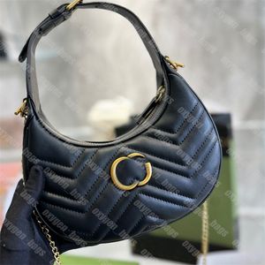 Woman Moon Hobo Purse Designer Handväskor Kvinnor lyxiga G axelpåsar små kedjor crossbody väskor mar mont handväska damer totes 23SS