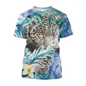 Herren-T-Shirts Jumeast 3D-Tier-Tiger-bedrucktes T-Shirt für Männer, Cartoon-Blumen-Grafik-T-Shirt, Übergröße, lässige Mode, Jugendkleidung