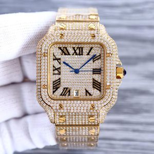 Часы ручной работы с бриллиантами, мужские часы, автоматические механические 40 мм, с сапфировым стеклом, дизайнерский женский браслет Montre De Luxe