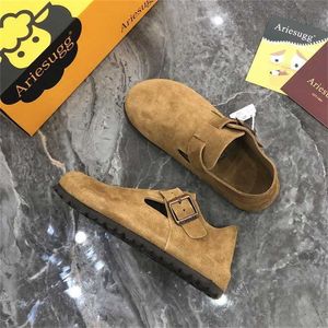 Designer BirkinStock Slippers Outlet Inclusive Sapatos únicos elevados para homens e mulheres com as mesmas solas de cortiça de couro de um pé cal