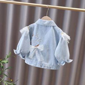 Hoodies Sweatshirts Kids Girls Denim Jacket Spring and Autumn Children's Jacket Top Girls Baby Casual Jacket Jeans Girls Coat 230223