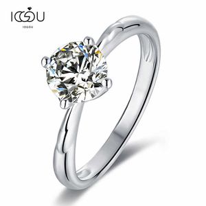 Rings IOGOU Classic Wedding Moissanite Rings S925 Sterling Silver 1ct D Color Moissanite Diamond Test Past Mussanite Rings for Women R230223