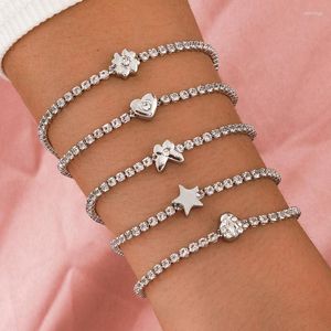 Bracelets de charme Aprilwell 5 PCs Gunflower Heart Butterfly Star Water Drop