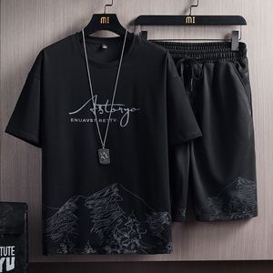 Mens Tracksuits Summer 3D Print Casual 2 Piece Set For Plus Size O Neck Tshirt Shorts Hylsa Leisure Outfit 230223
