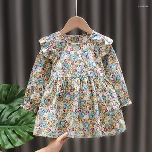 女の子のドレス春の女の女の子の服の子供の衣装誕生日の幼い子供の服を着る薄い花のドレス布