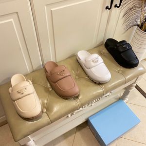 Sandalen Sneakers Schuhe echtes Leder halb Ziehen Gummi Flachmänner Frauen Designer Strand Fashion Soft 35-41