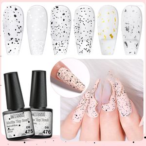 Nagelgel mtsii glitter topprock 6 ml matt äggskal klar konst aluminiumfoliefunktion för alla basfärg