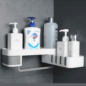 Förvaringspåsar Creative Corner Shower Shelf Badrumschampo Holder Kitchen Rack Organiser Väggmonterad typ SP52301Storage