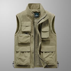 Gilet da uomo Giacca invernale senza maniche Casual Nero Impermeabile Slim Fit Giacca a vento Fashion Cargo per 230223