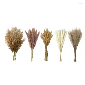 Fiori decorativi 110 pezzi Pampas Grass Boho Decor Secchi Bouquet Code Decorazioni nuziali Floreali