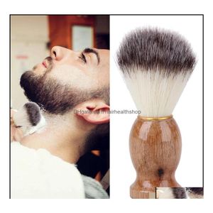 Pennelli per trucco Strumenti Accessori Salute Bellezza Capelli di tasso Pennello da barba per uomo Barbiere Salone per uomo Barba per il viso Cleanin Dh5Wd Drop Delive Dhdw4