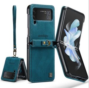 Autspace Z flip 4 3 case Hand Holder PU Leather Mobile Phone Case for Samsung Galaxy Z Flip4 Girls Ring Case Accessories Cellphone caseme