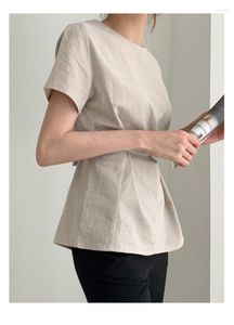 Женские блузки 2023 Формальная рубашка Женская женская блузка лето макси блузас повседневное элегантное винтажное хлопок с коротким рукавом негабаритный