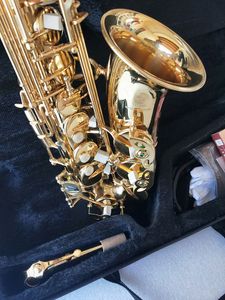 Alto Saksofon Yas-62 Gold Key Super Musical Instrument Wysokiej jakości elektroforetyczny złoty złoty saksofonowy instrument muzyczny profesjonalista