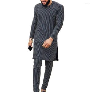 Etnik Giyim Afrika Moda Siyah Beyaz Stripes Denim Erkekler Pantolon Setleri Outt Patch Pantolon Yumuşak Kumaş Erkek Kıyafetler